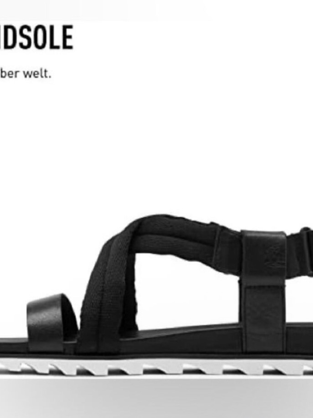 Sorel Black Leather Sandal - Picture 2 of 5